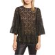 thumbnail image 2 of Michael Kors Blusa peplum de encaje metálico para mujer, negro, mediano Michael Kors Peplo, 2 of 2