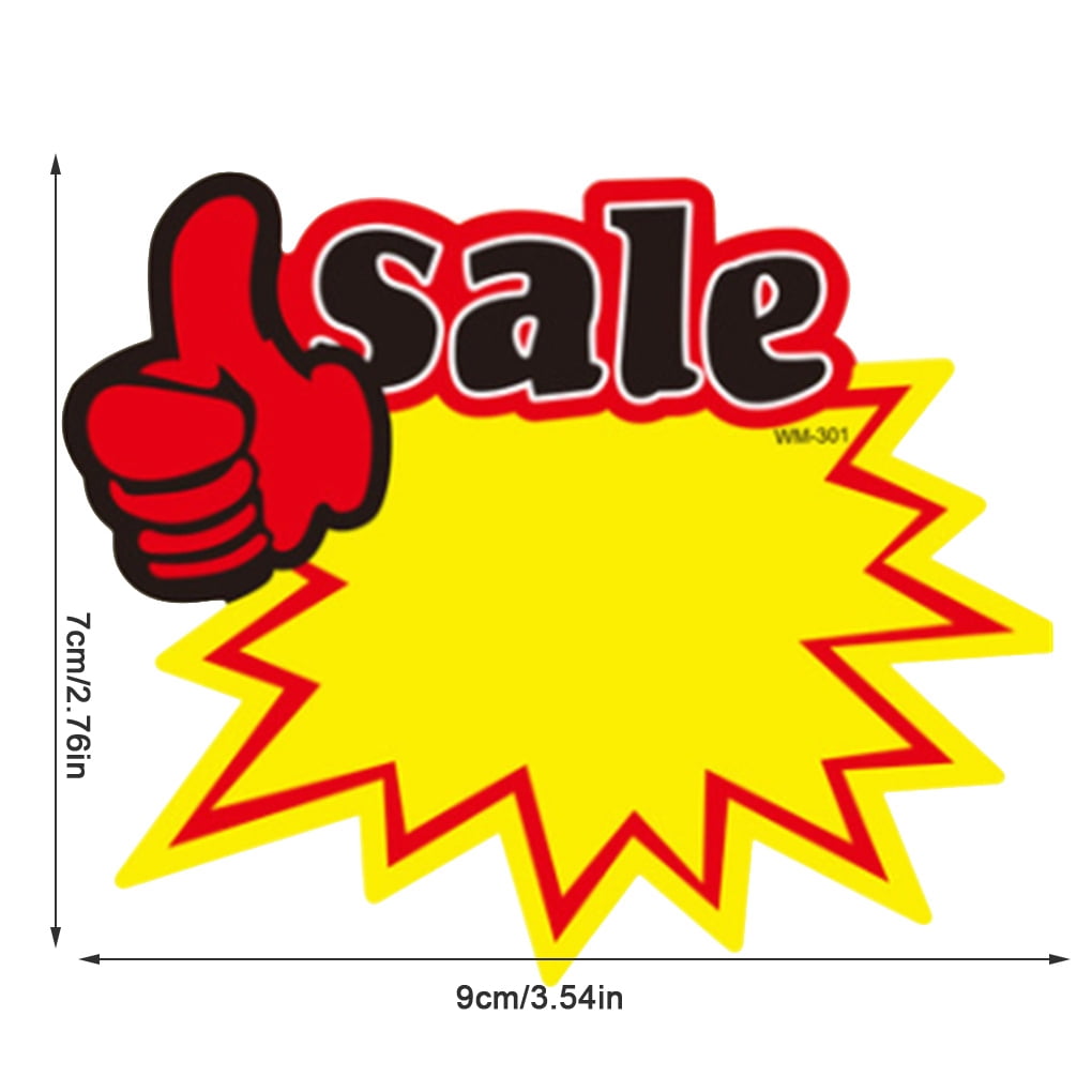 OUNONA Signs Blank Sale Price Retail Burst Paper Labels Tags Sales