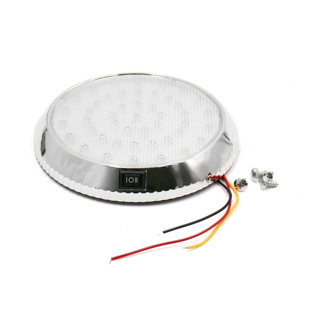 Dome Roof Ceiling White LED Switch Light Lamp DC 12V Car Interior Round