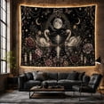 thumbnail image 6 of White Swans on Moonlit Water, Romantic Gothic for Art Lovers, Celestial Floral Garden Decor, Anniversary Gift, Tapestry Wall Hanging for Bedroom and Living Room, 6 of 7