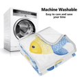 thumbnail image 6 of 50x60 inch Crystal Fleece & Arctic Fleece Blanket Soft Bed Throws for Home or Camping Watercolor Blue and Yellow Fish, 6 of 7