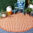 thumbnail image 2 of Safavieh Courtyard Ariana Geometric Indoor/Outdoor Area Rug, Terracotta/Cream, 5'3" x 5'3" Round, 2 of 11