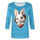 thumbnail image 5 of Xuyuer Ladies' Easter Print Round Neck Three Quarter Sleeve 3/4 Sleeve T-shirt Loose Tops Casual Loose Fit Crewneck T Shirts Tunic Tops, 5 of 5