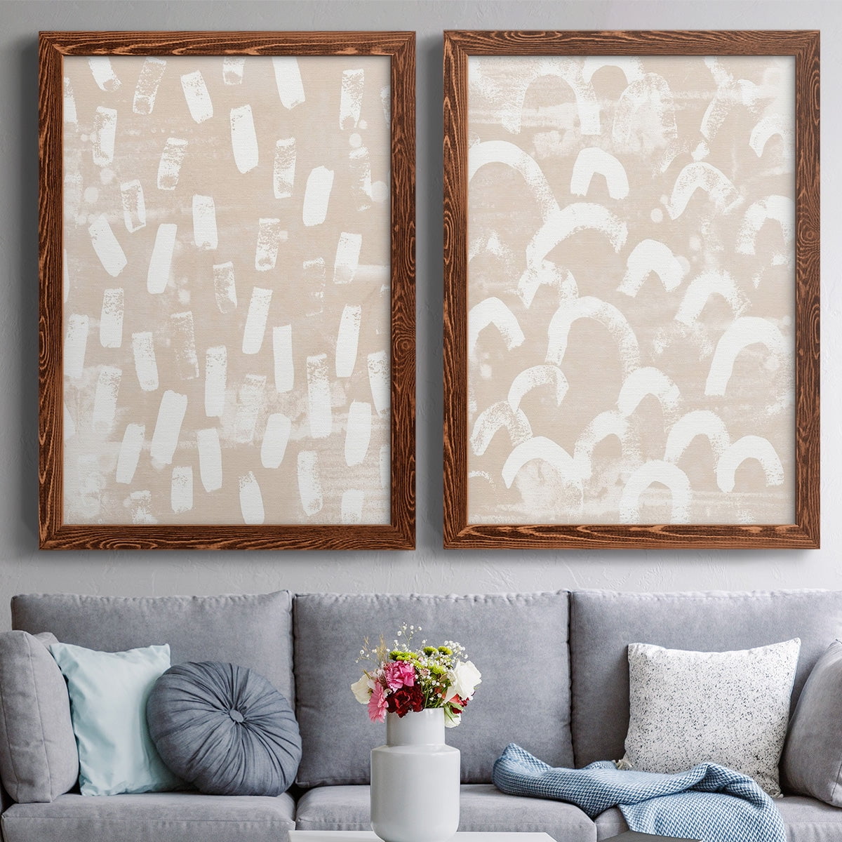 Earth Etching I - Premium Framed Canvas 2 Piece Set - Ready to Hang