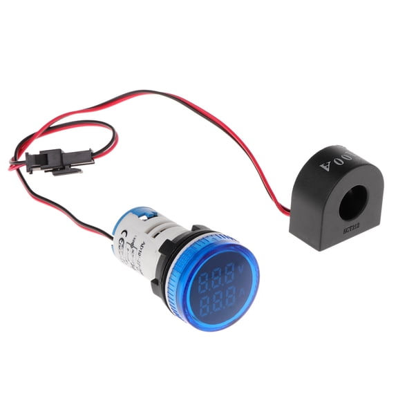 FEAMOS 22Mm 2 In 1 Digital Voltmeter Ammeter 50-500V 0-100A Electrical Components Automotive Parts
