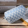 thumbnail image 3 of 2 Pcs Makeup Bags, Checkered Cosmetic Bag for Women, Purple and Blue, 3 of 7