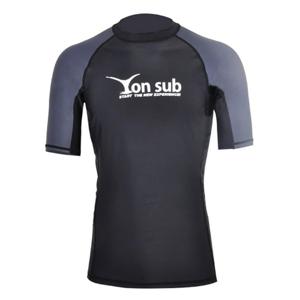 Camiseta de manga corta de surf para hombre, de secado rápido, para natación y baño S