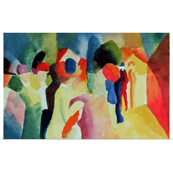 Great BIG Canvas | Rolled August Macke Poster Print entitled Woman with a Yellow Jacket, 1913