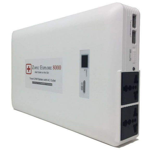 Zopec EXPLORE 8000 CPAP UPS Battery Backup Power Supply (3-4 Nights). Automatic Switch in Power Outage. Uninterrupted Sleep! Works with All CPAP Brands. Sleep All Night with Humidifier!