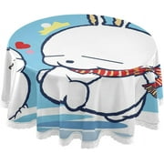 SKYSONIC Christmas Snowman Round Tablecloth 60 Inch Waterproof Stain and Wrinkle Resistant Washable Decorative Table Covers for Kitchen Dining Tabletop Party Outdoor Picnic