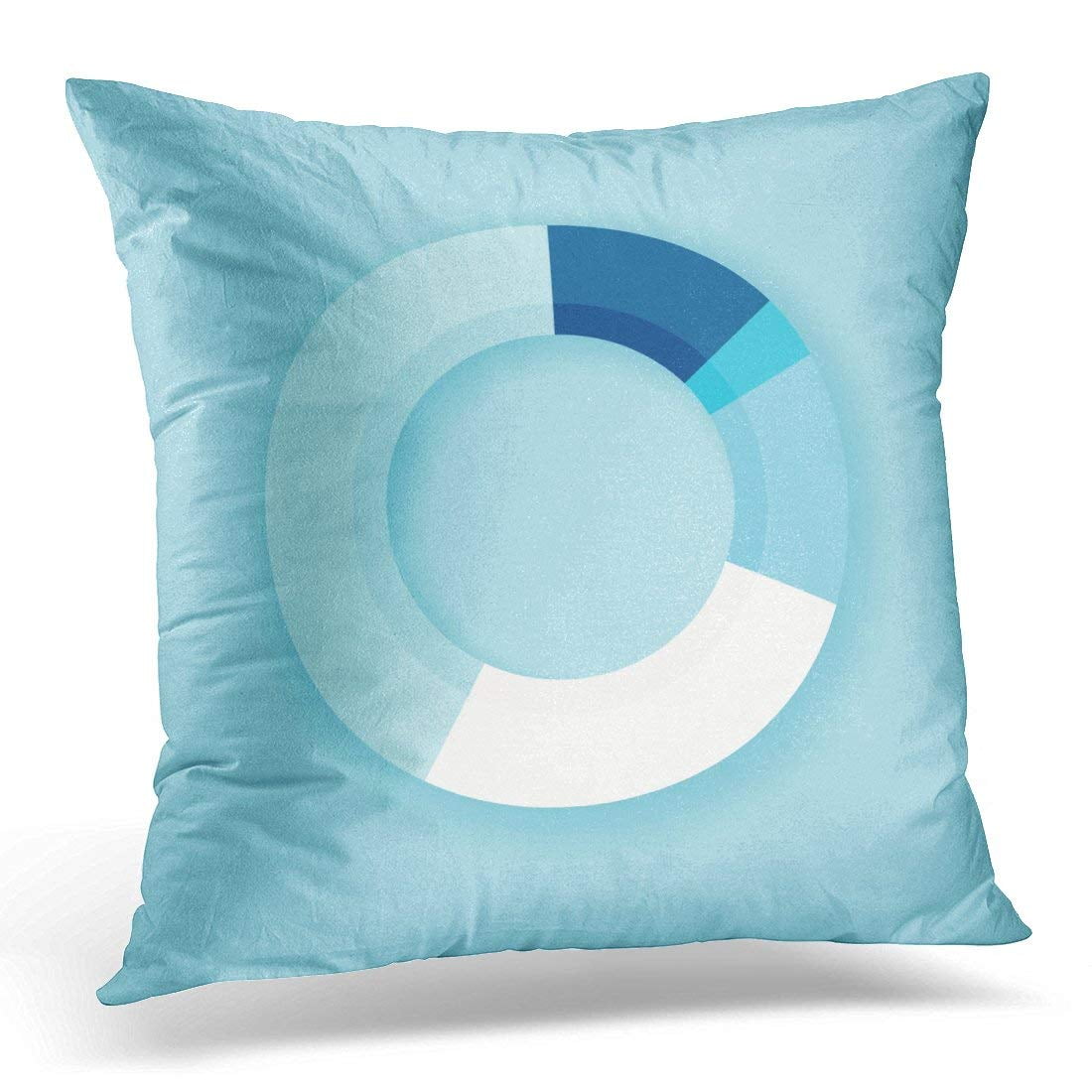 EREHome Circle Blue Pie Donut Chart Diagram Blank Infographics Design Doughnut Pillow Case Pillow Cover 20x20 inch