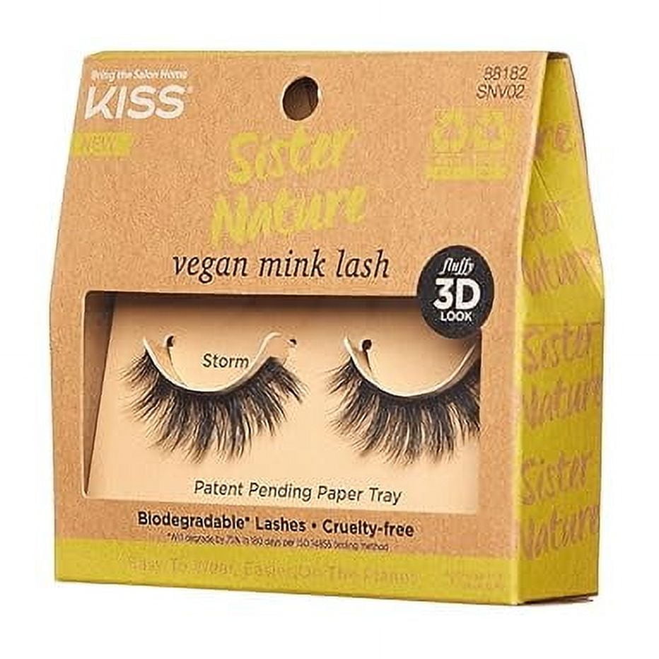 KISS Sister Nature Wimpern – Willow, 100 % Naturhaar, Flauschig & Umweltfreundlich