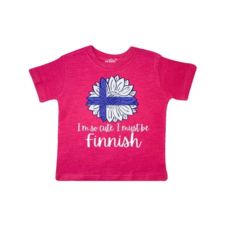 

Inktastic I m So Cute I Must be Finnish Sunflower Finland Flag Gift Toddler Boy or Toddler Girl T-Shirt