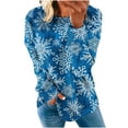 thumbnail image 2 of Chandail en Molleton de Noël pour Femmes 2023 Col Rond Mode Décontractée Manches Longues Imprimé de Noël Chandail en Molleton Hauts Blouse en Liquidation, 2 of 5