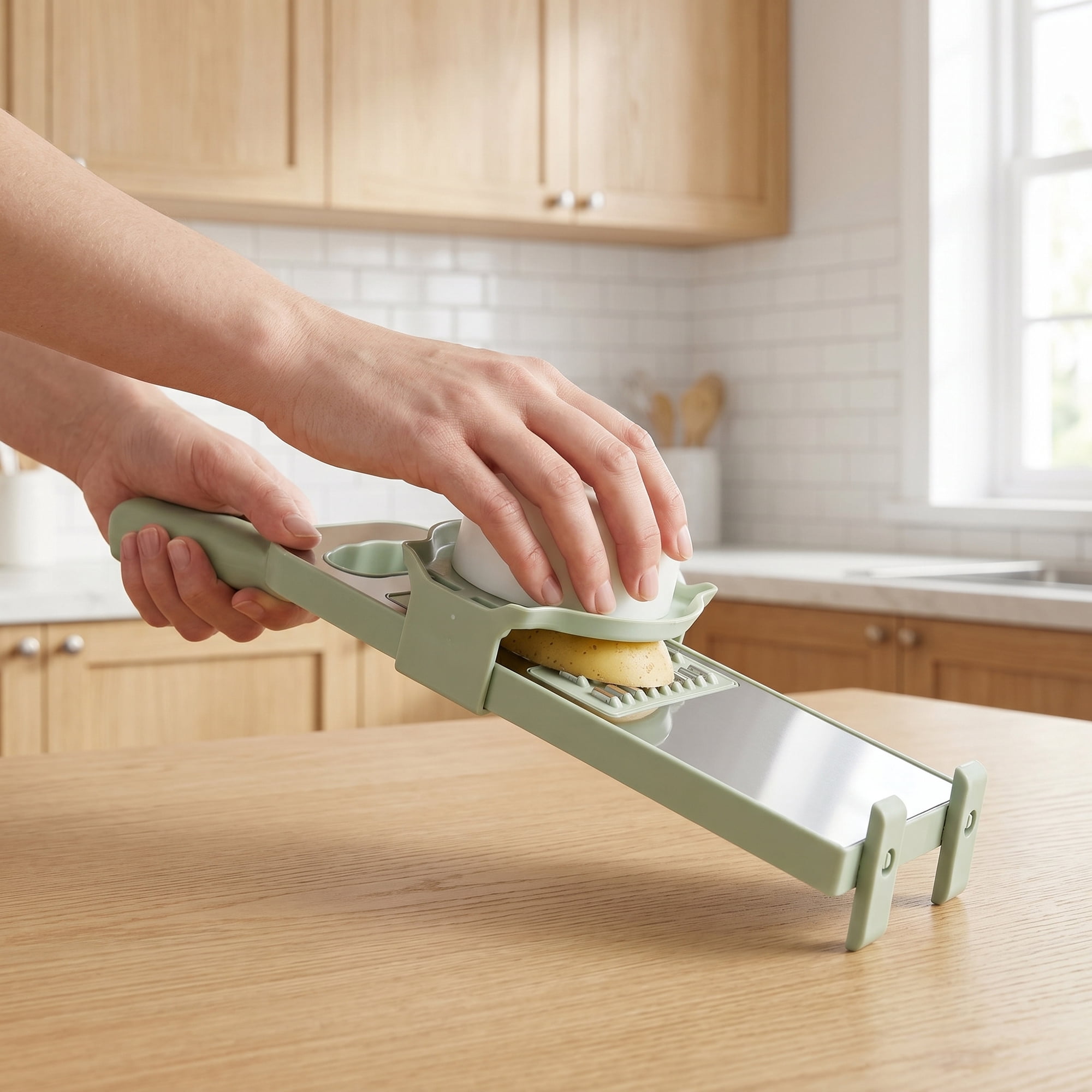 Unique Bargains Adjustable Mandoline Slicer with Chopping for Cooking 3 in 1(B) 11x4.3in