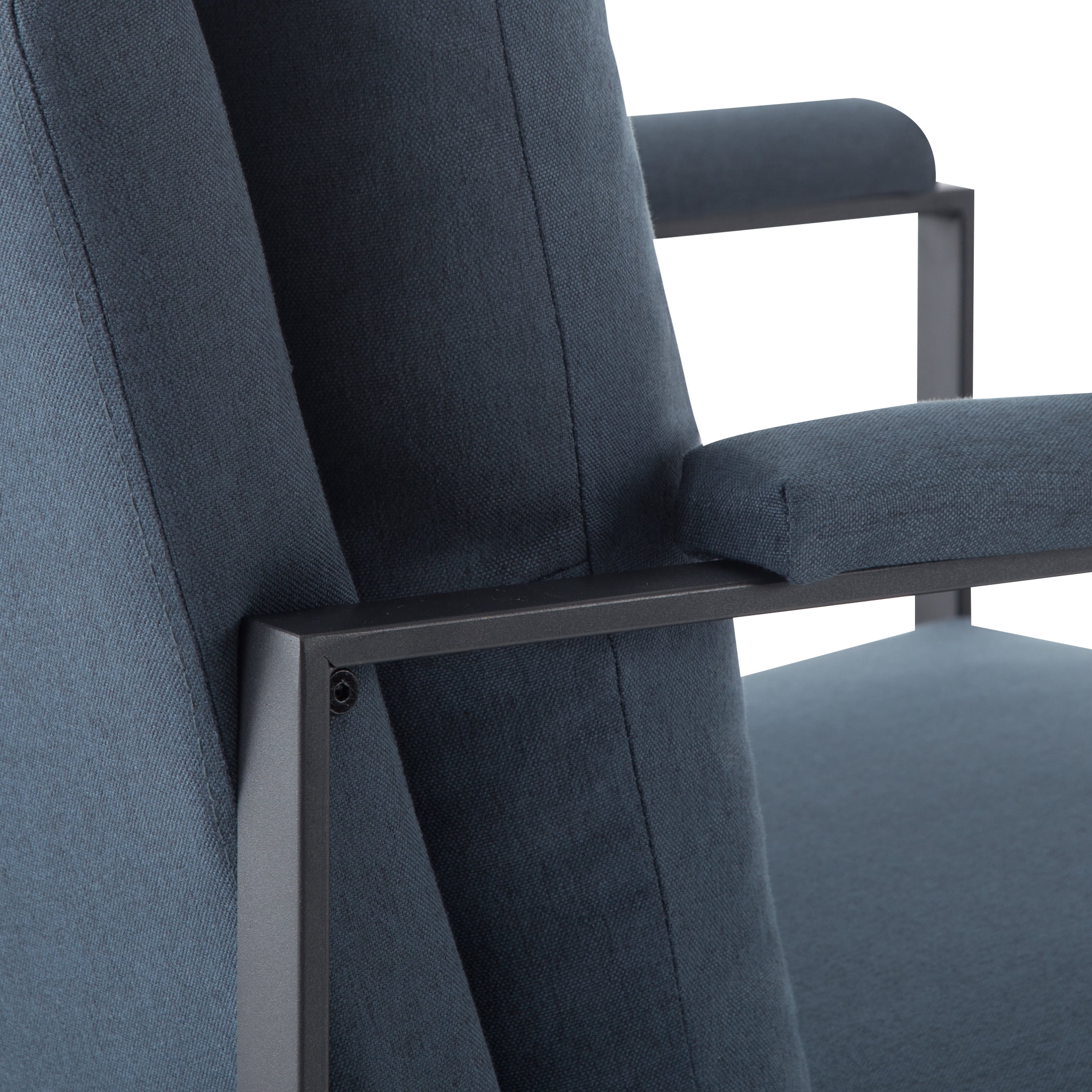 Gewnee 26.8" Modern Metal Framed Armchair with Detachable Soft Cushions for Living Room, Bedroom and Study Room, Blue
