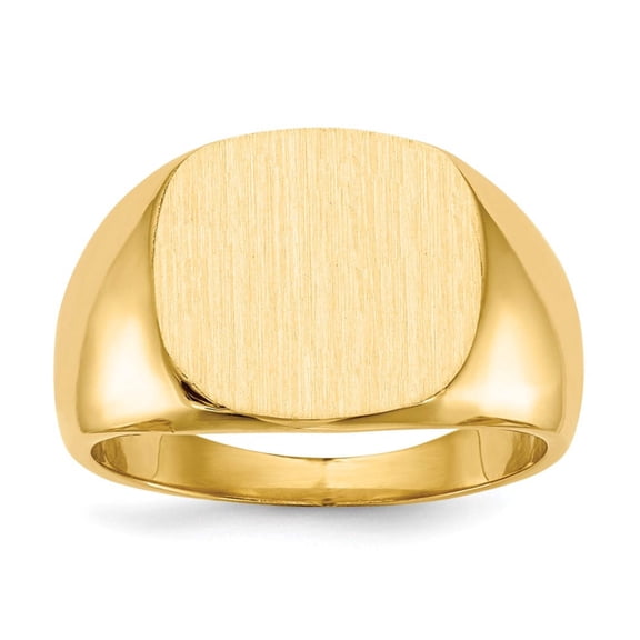 14k Yellow Gold Solid Back Mens Signet Ring Size 10 Ring for Men - 16.0 Grams