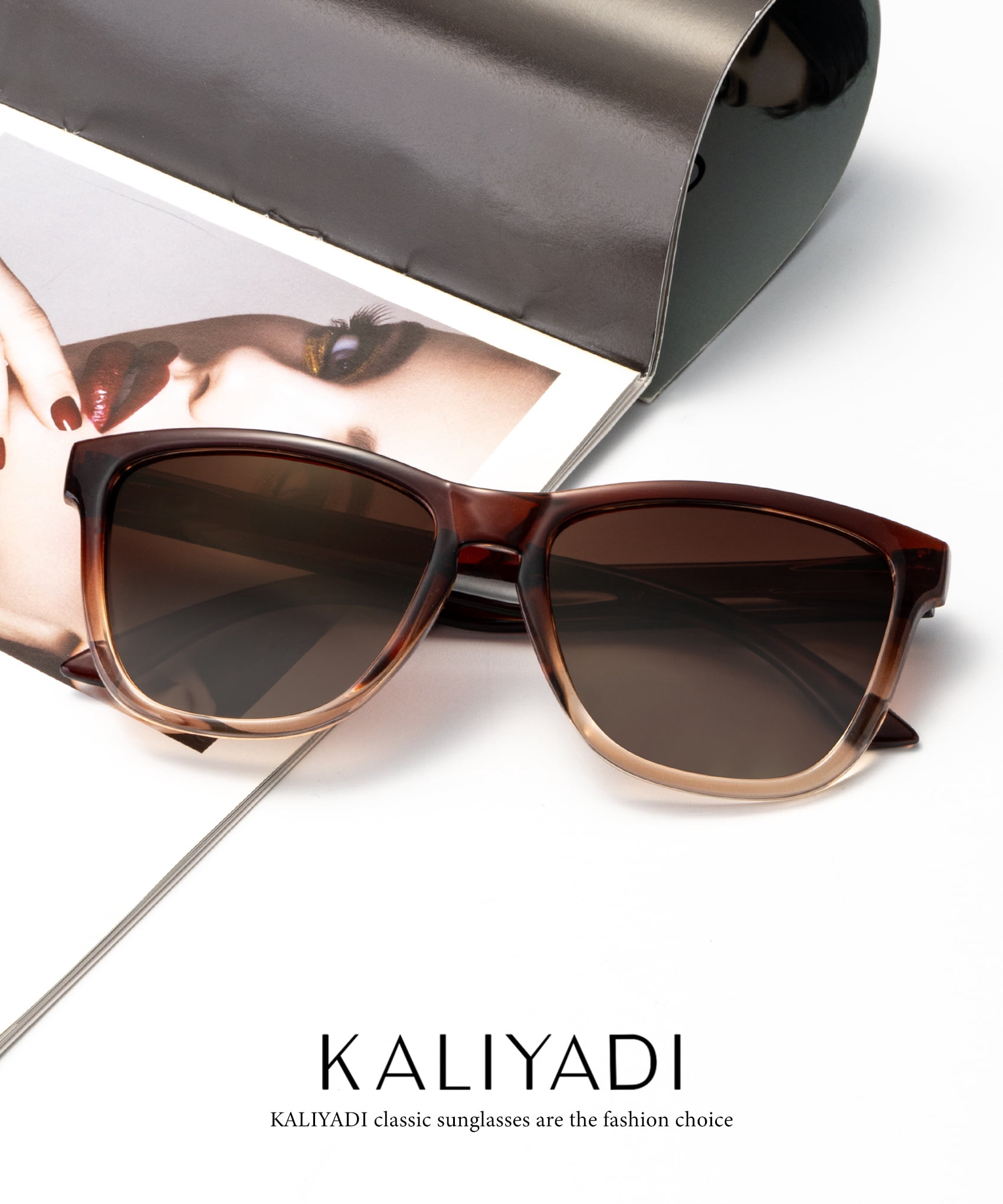 KALIYADI Womens-Sunglasses Polarized Sunglasses-Womens Trendy: Retro Sun Glasses with UV Protection for Travel Driving