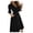 Black, variant on Sngxgn Women's Long Sleeve Dress with Slit Elegant Long Neck High Waist A-Line Midi Dress(Red,S)