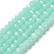 thumbnail image 1 of Baking Painted Imitation Jade Glass Bead Strands Faceted Rondelle Pale Turquoise 10x8mm Hole: 1mm about 63~65pcs/strand 18.90''(48~50cm), 1 of 5