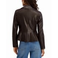 thumbnail image 2 of Kensie womens  Peplum Moto Jacket, l, Brown, 2 of 3