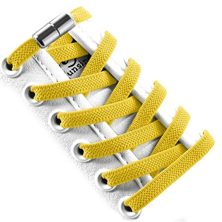 

No Tie Elastic Shoe Laces With Laces Lock Sneakers Tieless One Size Fits All Kids & Adult Sports Flat Shoelaces(Golden)
