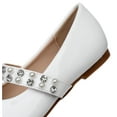 thumbnail image 6 of Blikcon Girls Mary Jane Ballerina Flat Shoes Low Heel Princess Flower Wedding Party Dress Shoes for Kids(Color : White, Size : 3 Little Kid), 6 of 8
