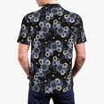 thumbnail image 3 of Balery Sunflowers Printed Men’s Short Sleeve Polo Shirt, Midweight Men's Shirt,Golf Polo shirts -Large, 3 of 8