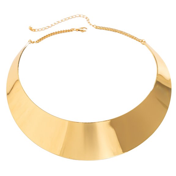 Exaggerated Wide Smooth Metal Necklace Trendy Clavicular Chain Ornament