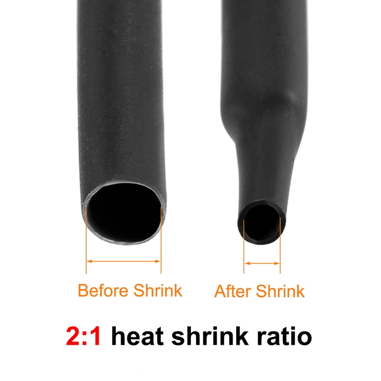 5 FT. 5' Feet BLACK 1/4 6mm Polyolefin 2:1 Heat Shrink Tubing Tube Cable US UL
