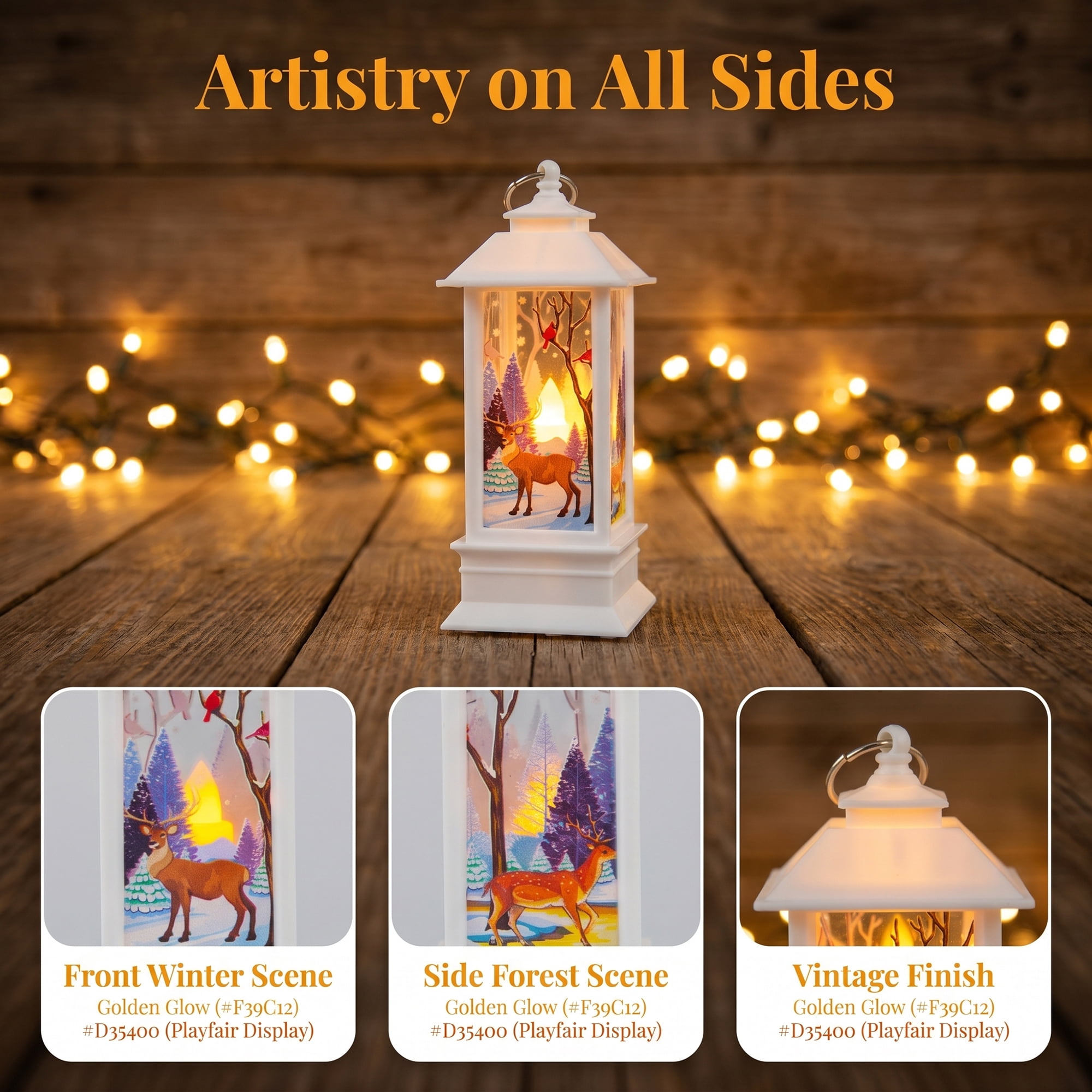Unique Bargains Light Up Crystal Ball Decorative Lanterns for Decor White Style A