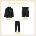 thumbnail image 3 of ETHAN Black Handsome Toddler Boys Wedding Suit Black Little Boys Suit Dresses Size 4, 3 of 7