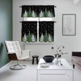 thumbnail image 4 of Christmas Tree Kitchen Curtains Sets for Windows 36 Inch Length, Winter Snowflake Xmas Pine Forest Stars Rod Pocket Window Treatments Tier Curtains and Valances Set for Bedroom/Bathroom, 4 of 8