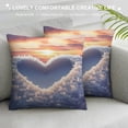 thumbnail image 3 of Orinice Snow Heart Sunset Graphic Decorative Cushion Throw Pillow Cover for Home Couch Living Room Bed Sofa Car Bedroom Winter Pillow Case 1PC 18x18in, 3 of 5