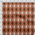 thumbnail image 3 of oneOone Polyester Lycra Orange Fabric Argyle Check Craft Projects Decor Fabric Printed By The Yard 56 Inches Wide, 3 of 4