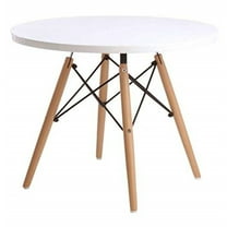 Aron Living 23" Mid-Century Wood Kids Playroom Table in White