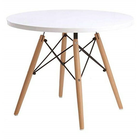 Aron Living 23" Mid-Century Wood Kids Playroom Table in White