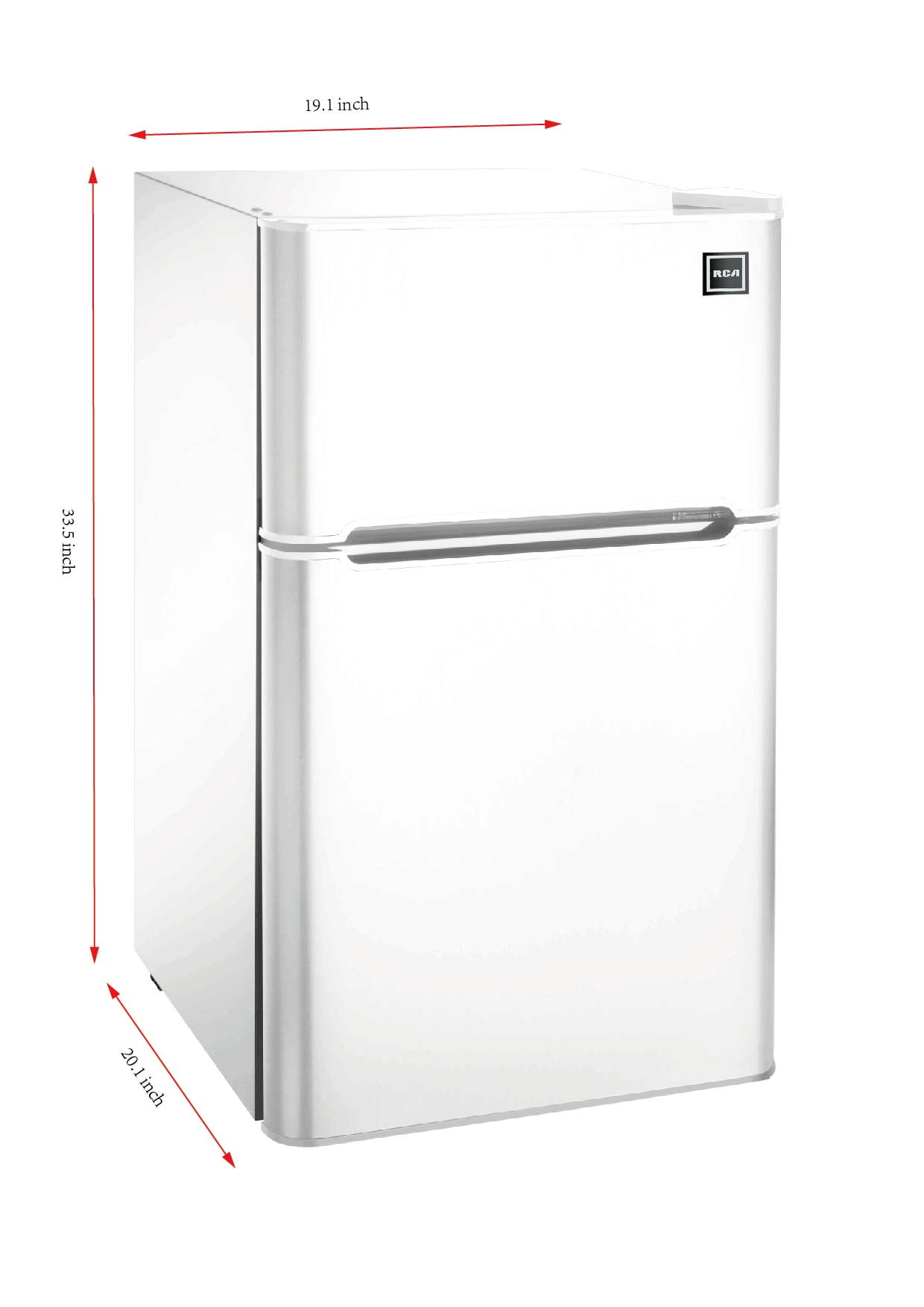 Buy RCA 3.2 Cu Ft Two Door Mini Fridge with Freezer RFR832, White
