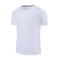 thumbnail image 4 of pstuiky camisetas para hombre, Camiseta deportiva transpirable elástica de color liso con mangas cortas y cuello redondo para hombre camisas casuales para hombre l, 4 of 6