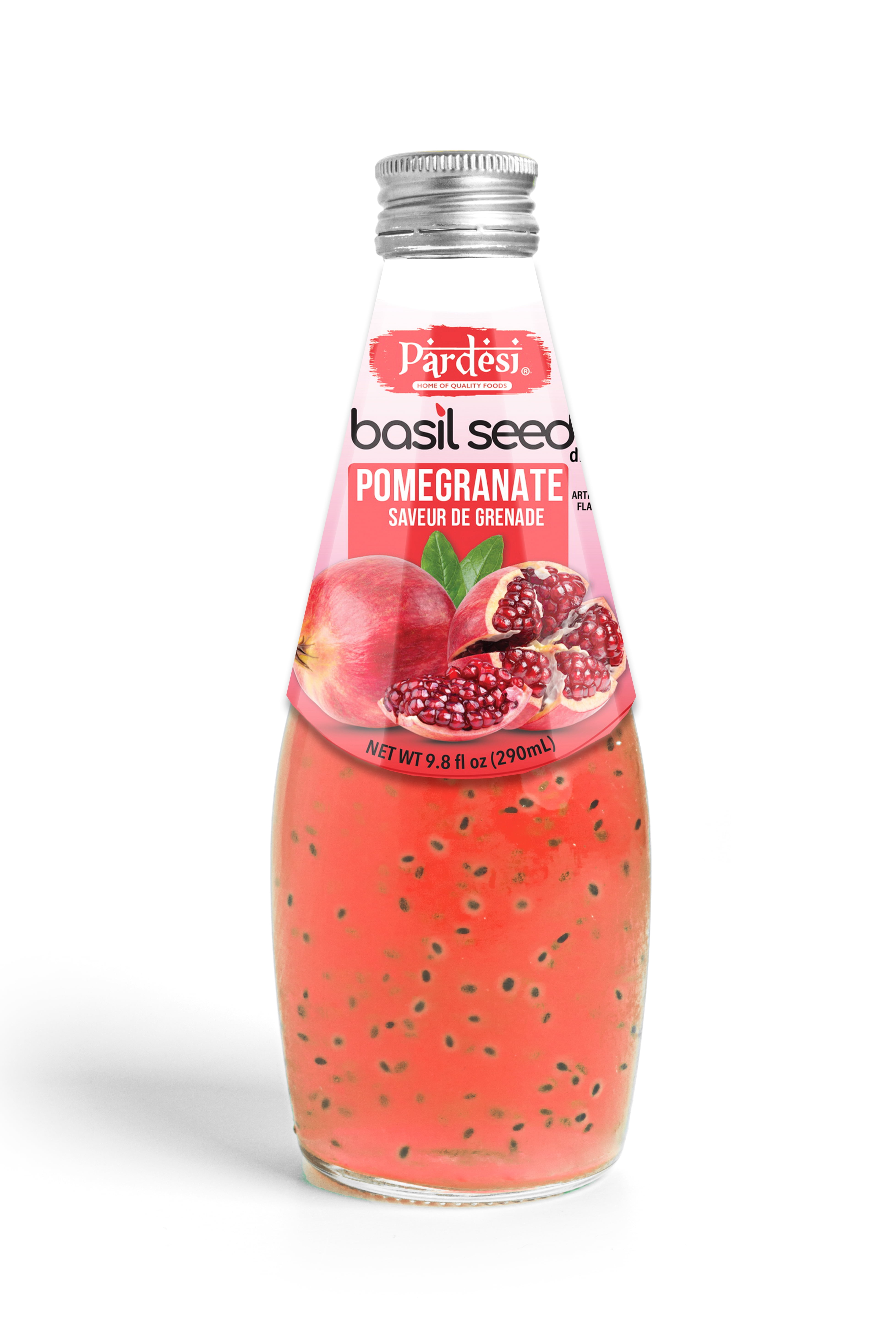 PARDESI Basil Seeds Juice Drink 9.8 FL OZ (290 mL) Made with Real