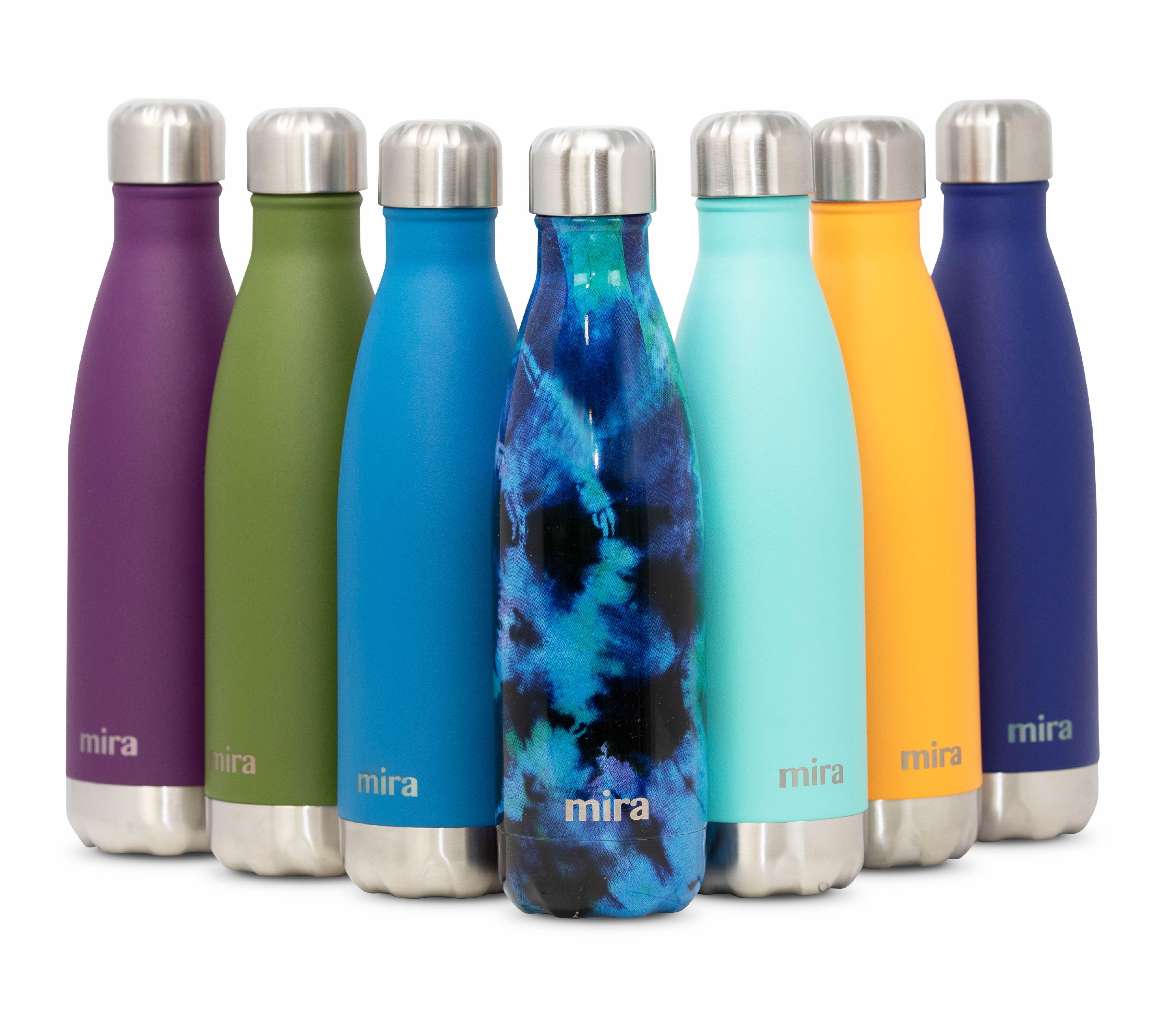 Blue Mountain Stainless Steel Double Walled Vacuum Insulated Cola Shape Thermos Flask MIRA 17 Oz Insulated Reusable Water Bottle Cap Metal Sports Bottle 12 Hours Hot 24 Hours Cold 