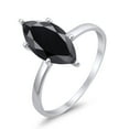 thumbnail image 4 of Solitaire Marquise Ring Black CZ 925 Sterling Silver Size 4, 4 of 7