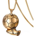 thumbnail image 3 of Collar con colgante de balón de fútbol Titantium con cadena gratis para hombres y mujeres, 3 of 4