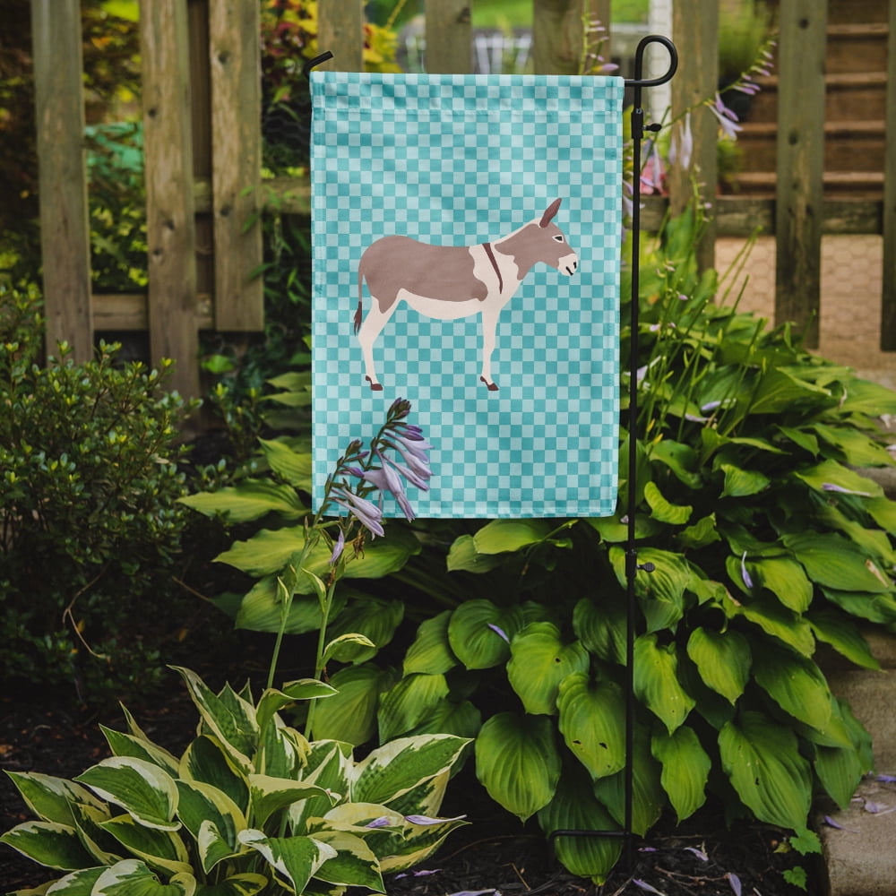 Caroline's Treasures BB8020GF Australian Teamster Donkey Blue Check Flag Garden Size , Small, multicolor