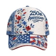 thumbnail image 2 of America 250th Anniversary Metal Buckle Embroidered Hat - 1776-2026 250 USA Patriotic Cap, 2 of 3