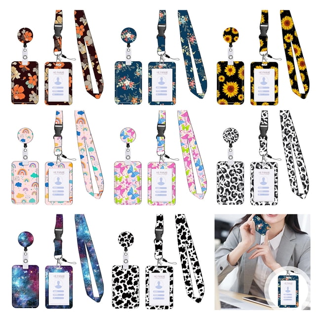CSChome Badge Holder With Removable Lanyard Retractable Badge Holder: Versatile Lightweight Holder with Reel Clip for Nurses, Teachers, Office Workers