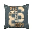 thumbnail image 1 of WOPOP American New York Brooklyn Graphics Athletic Badge Baseball Champion Collection College Pillowcase Throw Pillow Cover Case 16x16 inches, 1 of 2