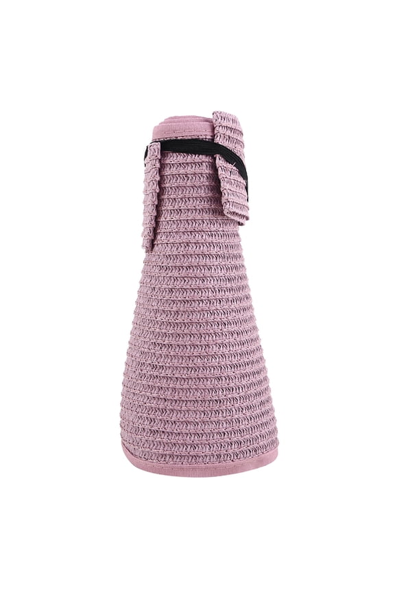 2024 Sun Hats for Women Wide Brim Straw Sun Visor Hat Foldable Roll-Up Multi Color Summer Beach Hat Open Top Hat Burgundy