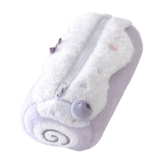 Cute Plush Pencil Case Large Capacity Kawaii Pen Pouch with Zipper Soft Fluffy Stationery Organizer for Girls Students Portable Makeup Bag