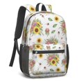 thumbnail image 2 of Sunflower and Protea White Pattern 17" Waterproof Oxford School Backpacks for Teens, S-Shape Padded Straps, for School, Travel, Hiking, Camping, 2 of 5